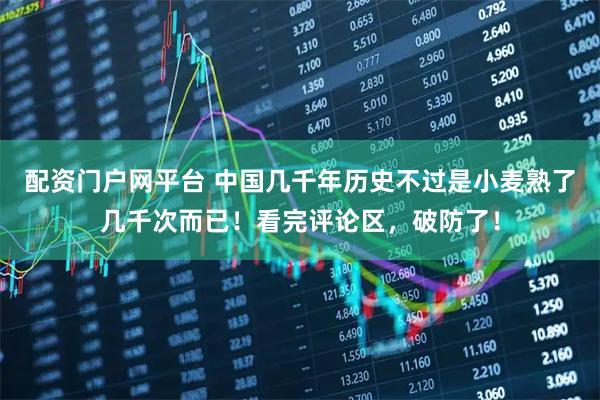 配资门户网平台 中国几千年历史不过是小麦熟了几千次而已！看完评论区，破防了！